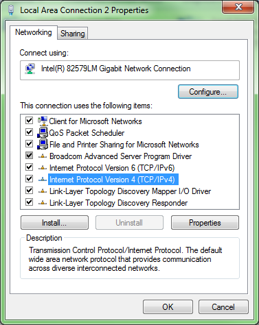 Edit TCP/IP settings