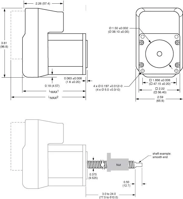 Liberty MDrive Linear Actuator NEMA 23 Dimensions